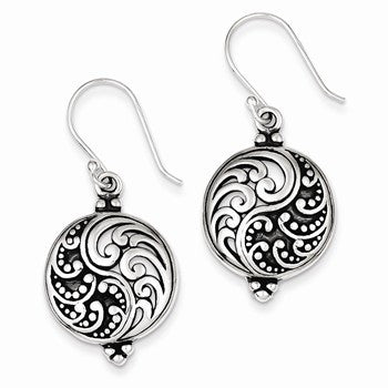 Sterling Silver Antique Filigree Ying & Yang Earrings