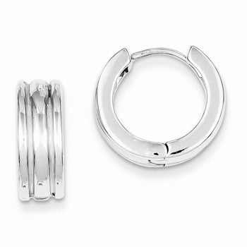 Sterling Silver Ridged Hoop Earrings