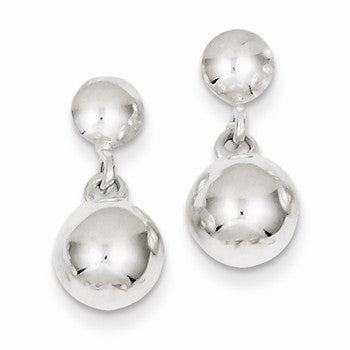 Sterling Silver 8mm Dangle Ball Earrings