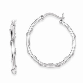 Sterling Silver Wrapped Hoop Earrings