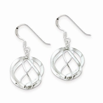 Sterling Silver Swirl Ball Dangle Earrings