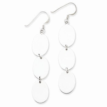 Sterling Silver Oval Circle Earrings