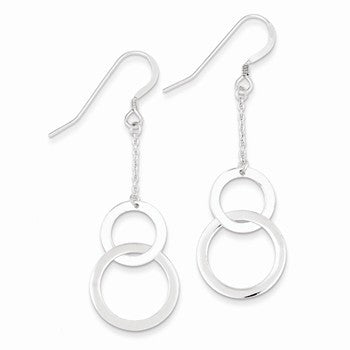 Sterling Silver Circle Dangle Earrings