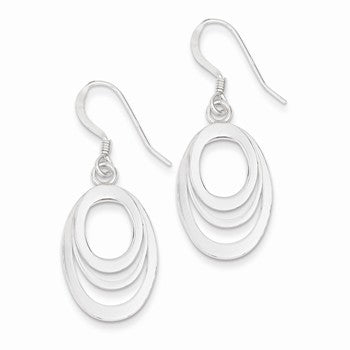 Sterling Silver Oval Dangle Earrings