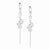 Sterling Silver Spiral CZ Dangle Hoop Earrings