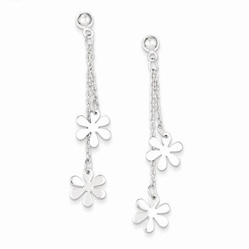 Sterling Silver Flower Dangle Post Earring, Jewelry Earrings