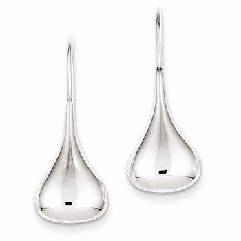 Sterling Silver Tear Drop Shaped Drop Wire Earrings