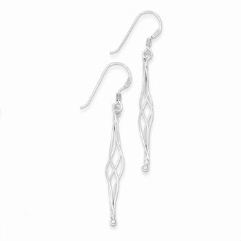 Sterling Silver Twisted Wire Dangle Earrings