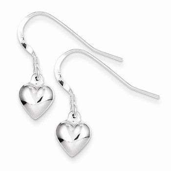 Sterling Silver Heart Dangle Earrings