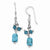 Sterling Silver Turquoise Blue Crystal Antiqued Earrings