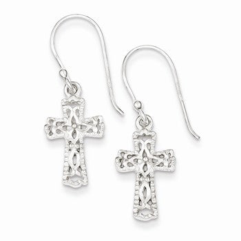 Sterling Silver Cross Earrings