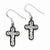 Sterling Silver Antique Cross Dangle Earrings