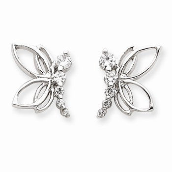 Sterling Silver CZ Journey Earrings