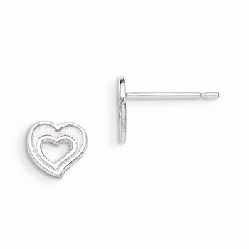 Sterling Silver Cut-out Heart Earrings