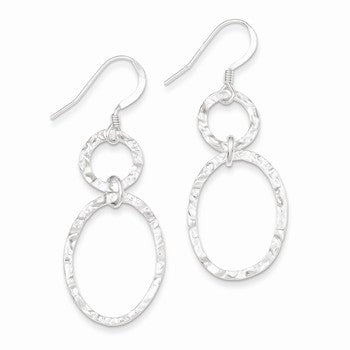 Sterling Silver Hammered Dangle Earrings