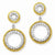 Sterling Silver Vermeil CZ Circle Post Earrings