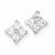 Sterling Silver CZ Square Post Earrings