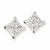 Sterling Silver CZ Large Square Post Earrings