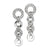 Sterling Silver CZ Circle Dangle Post Earrings