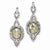 Sterling Silver CZ Dangle Post Earrings