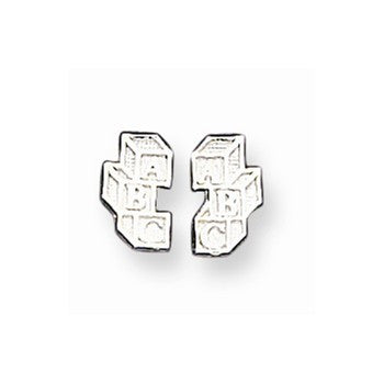 Sterling Silver ABC Block Mini Earrings