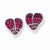 Sterling Silver CZ Ferido Style Heart Post Earrings