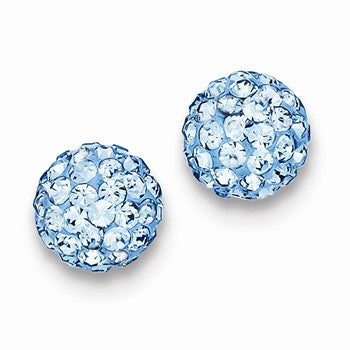 Sterling Silver Aqua Stellux Crystal Earrings