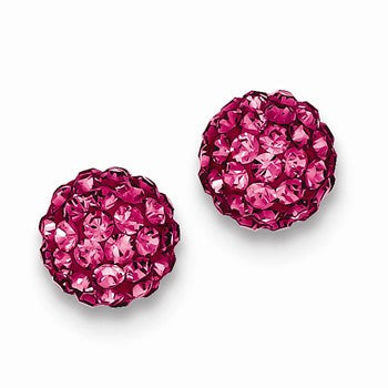 Sterling Silver Pink Stellux Crystal Earrings
