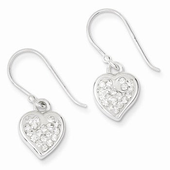 Sterling Silver w/ Stellux Crystal Heart Earrings