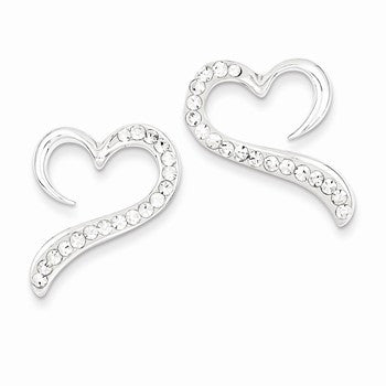 Sterling Silver w/ Stellux Crystal Heart Earrings