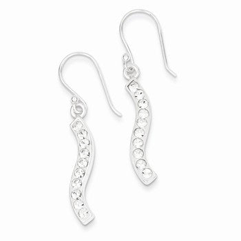 Sterling Silver w/ Stellux Crystal Wave Earrings