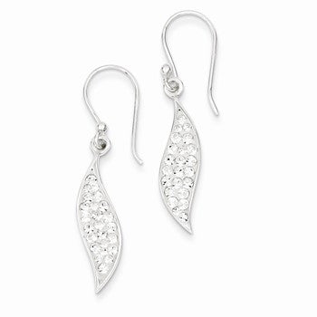 Sterling Silver w/ Stellux Crystal Leaf Earrings