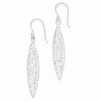 Sterling Silver w/ Stellux Crystal Oval Earrings