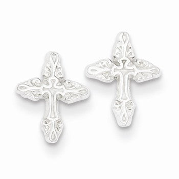 Sterling Silver Cross Mini Earrings