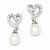 Sterling Silver Freshwater Cultured Pearl CZ Earrings