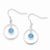 Sterling Silver Circle Dangle Blue CZ Earrings