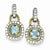 Sterling Silver Vermeil Blue CZ Earrings