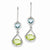 Sterling Silver Blue Yellow CZ Dangle Earrings