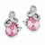 Sterling Silver Pink CZ Post Earrings