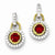 Sterling Silver Vermeil Dark Red CZ Earrings