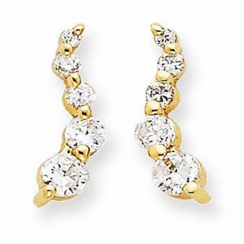 Sterling Silver Vermeil CZ Journey Earrings