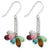 Sterling Silver Multi-color Stone Dangle Earrings