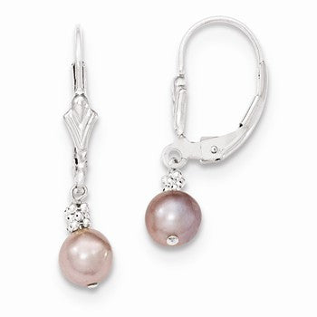 Sterling Silver Anti-tarnish Cream Color Cult. Pearl Earrings