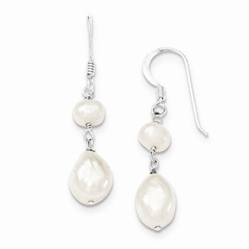 Sterling Silver Freshwater Cultured Pearl Dangle Earrings