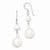 Sterling Silver Freshwater Cultured White Simulated Pearl Earrings