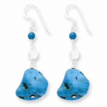 Sterling Silver Turquoise/Crackle Crystal Earrings