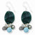 Sterling Silver Agate/Grn Moss Rock Quartz/Labradolite/Prehnite Earring, Jewelry Earrings