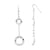 Sterling Silver Rhod-plated Polished Circle Dangle Earrings