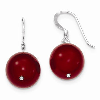 Sterling Silver Red Earrings