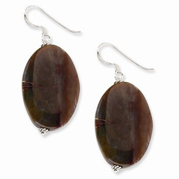 Sterling Silver Brown Agate Earrings